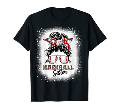 Baseball Sister Messy Bun Hair T-Shirt - Casual Everyday Wear Men Women - T-Shirt, Sweatshirt, Hoodie