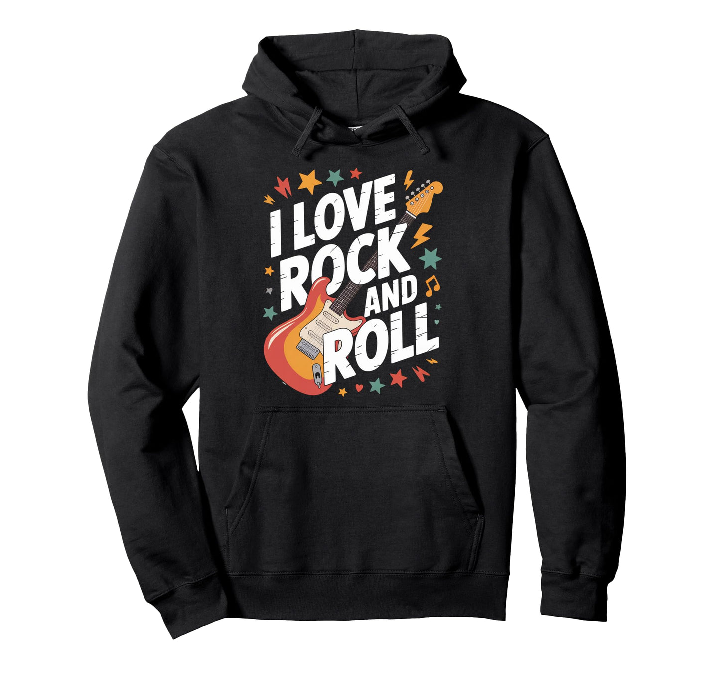 I Love Rock And Roll Electric Guitar Hoodie - Streetwear Style for Adults - T-Shirt, Sweatshirt, Hoodie