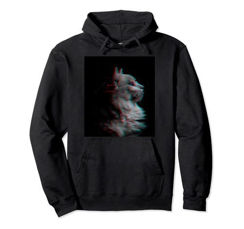 Aesthetic Glitch Katze Blaue Sweatshirt - Fun Novelty Design for Adults - T-Shirt, Sweatshirt, Hoodie