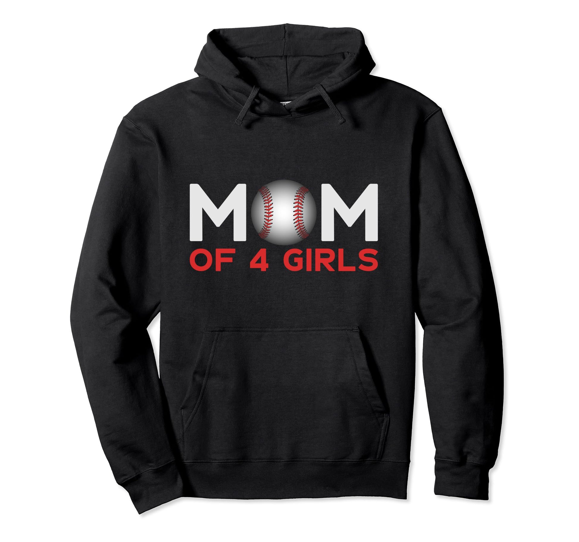 Mom 4 Baseball Mothers Day Hoodie - Unique Graphic for Adults - T-Shirt, Sweatshirt, Hoodie