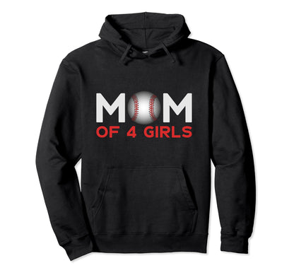 Mom 4 Baseball Mothers Day Hoodie - Unique Graphic for Adults - T-Shirt, Sweatshirt, Hoodie