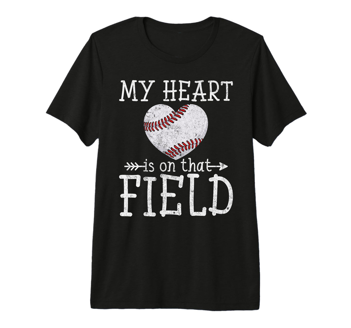 My Heart Is That Field Baseball Heart T-Shirt - Custom Art Print Unisex - T-Shirt, Sweatshirt, Hoodie
