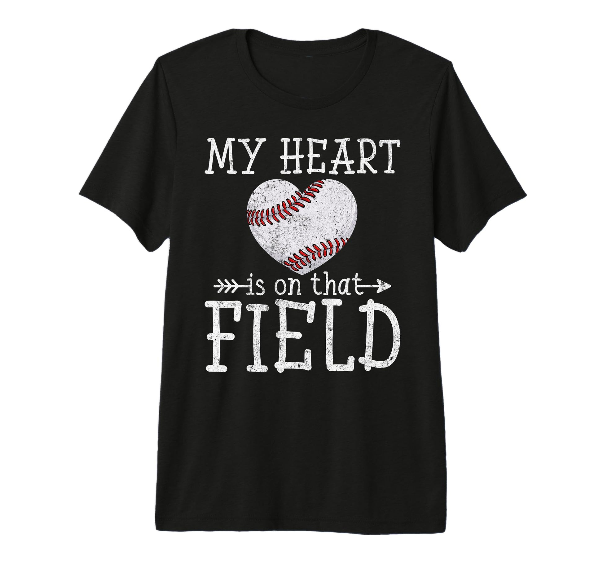 My Heart Is That Field Baseball Heart T-Shirt - Custom Art Print Unisex - T-Shirt, Sweatshirt, Hoodie
