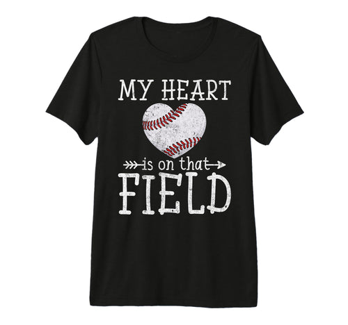 My Heart Is That Field Baseball Heart T-Shirt - Custom Art Print Unisex - T-Shirt, Sweatshirt, Hoodie