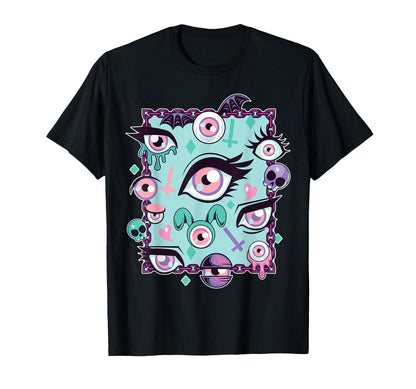 Pastel Goth Eyes Aesthetic Vaporwave T-Shirt - Unique Graphic for Adults - T-Shirt, Sweatshirt, Hoodie