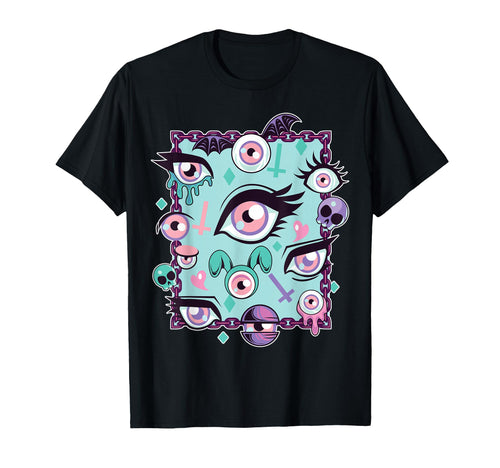 Pastel Goth Eyes Aesthetic Vaporwave T-Shirt - Unique Graphic for Adults - T-Shirt, Sweatshirt, Hoodie