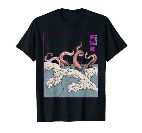 Giant Squid Great Kanagawa Wave T-Shirt - Trendy Graphic for Adults - T-Shirt, Sweatshirt, Hoodie