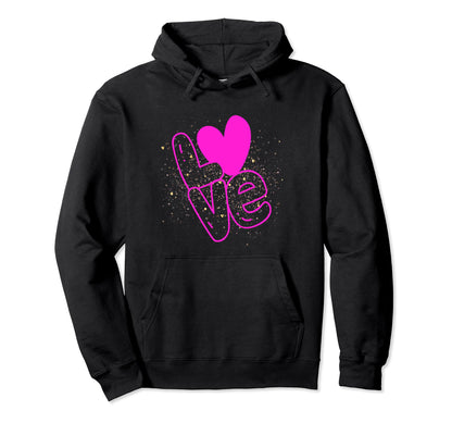 Love And Peace Heart Hoodie - Fun Novelty Design for Adults - T-Shirt, Sweatshirt, Hoodie