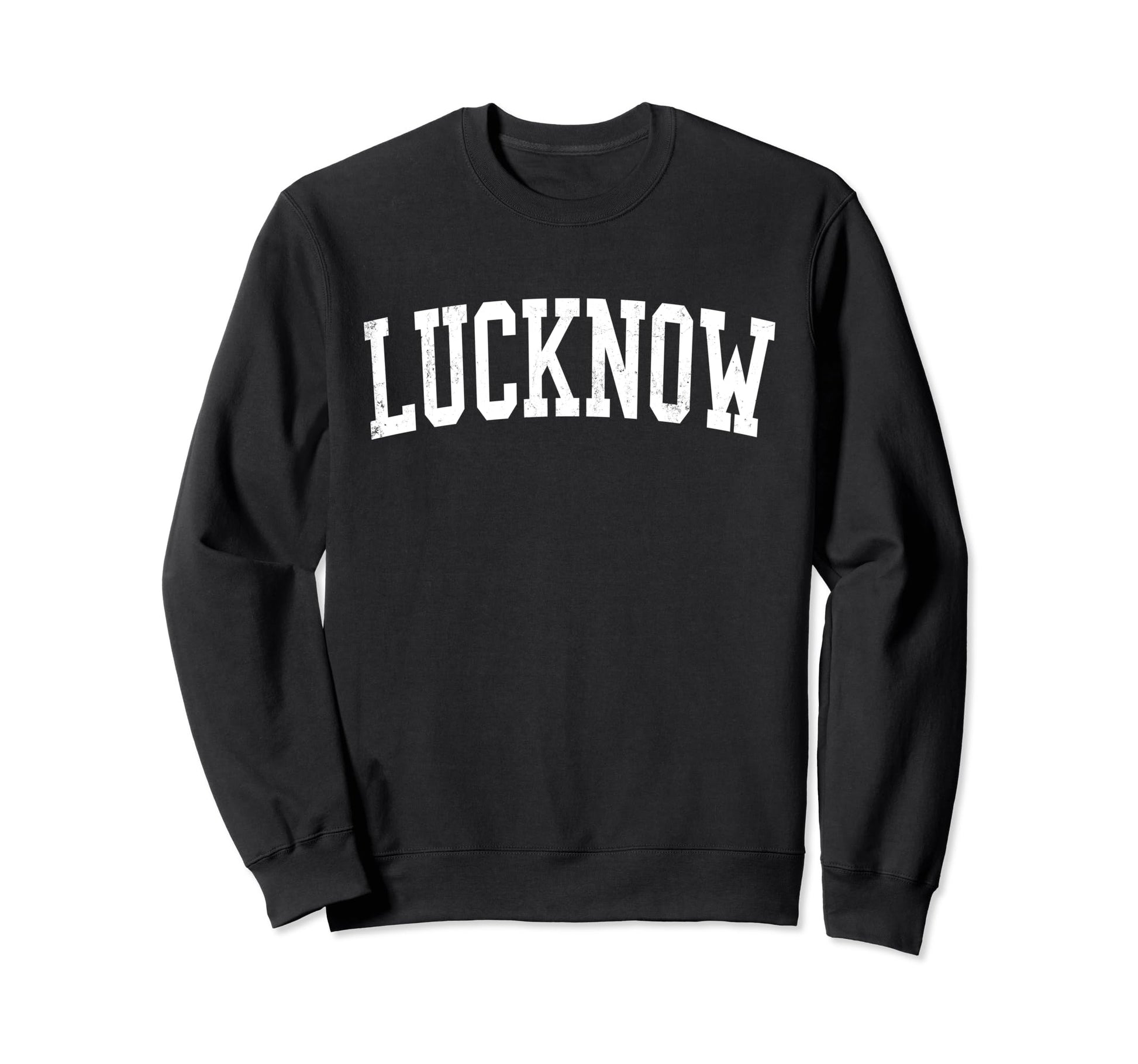 Lucknow India Distressed White Sweatshirt - Fun Novelty Design Men Women - T-Shirt, Sweatshirt, Hoodie