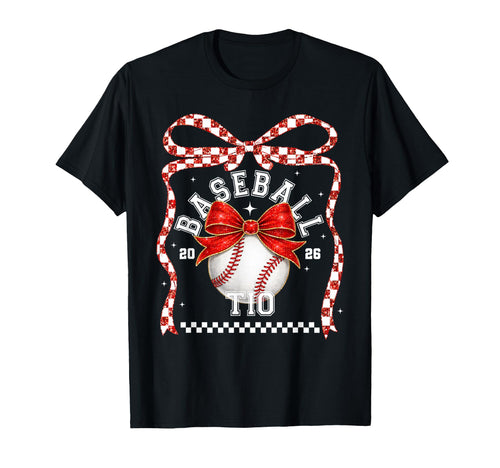 Baseball Tio Coquette Bow Game Day T-Shirt - Custom Art Print Men Women - T-Shirt, Sweatshirt, Hoodie