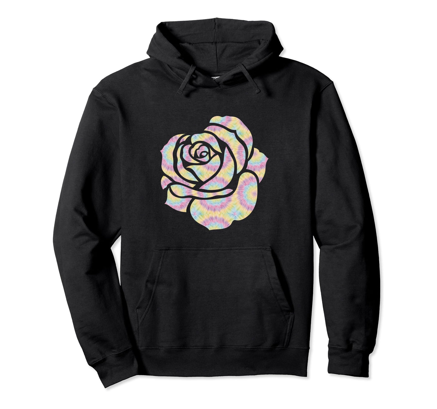 Boho Tie Dye Hippie Rose Flower Hoodie - Casual Everyday Wear Men Women - T-Shirt, Sweatshirt, Hoodie