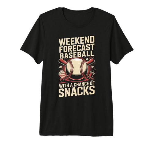 Weekend Forecast Baseball Chance T-Shirt - Minimalist Print for Adults - T-Shirt, Sweatshirt, Hoodie