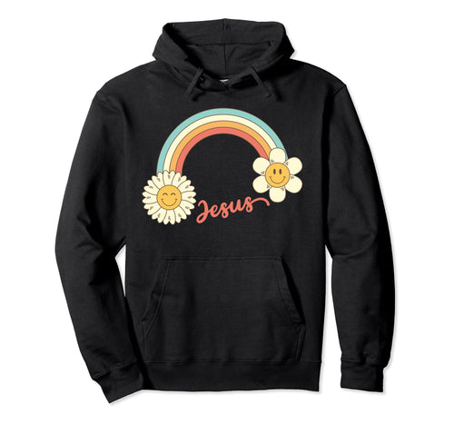 Christian Boho Rainbow Jesus Hoodie - Casual Everyday Wear Men Women - T-Shirt, Sweatshirt, Hoodie