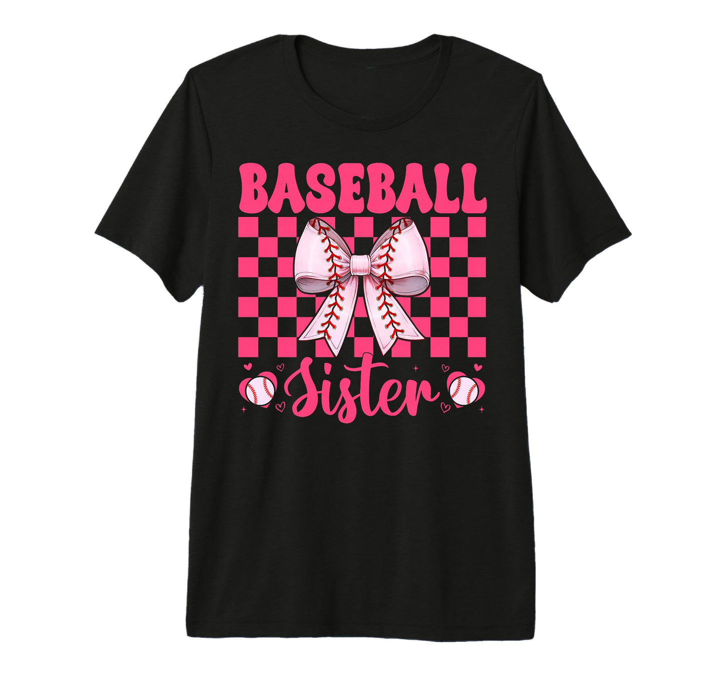 Baseball Sister Baseball Coquette Bow Tri T-Shirt - Unique Graphic Unisex - T-Shirt, Sweatshirt, Hoodie