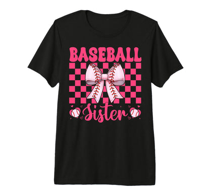 Baseball Sister Baseball Coquette Bow Tri T-Shirt - Unique Graphic Unisex - T-Shirt, Sweatshirt, Hoodie