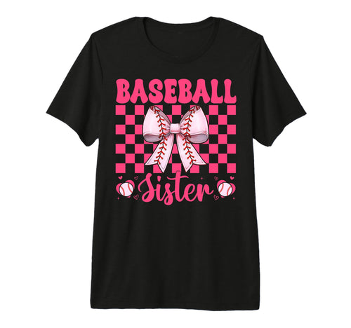 Baseball Sister Baseball Coquette Bow Tri T-Shirt - Unique Graphic Unisex - T-Shirt, Sweatshirt, Hoodie