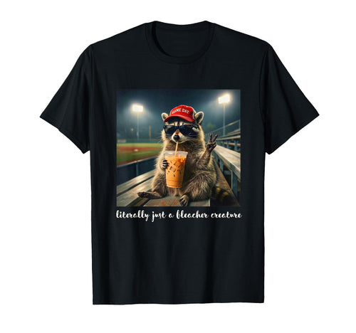 Game Day Vibes Racoon Meme Baseball T-Shirt - Trendy Graphic for Adults - T-Shirt, Sweatshirt, Hoodie