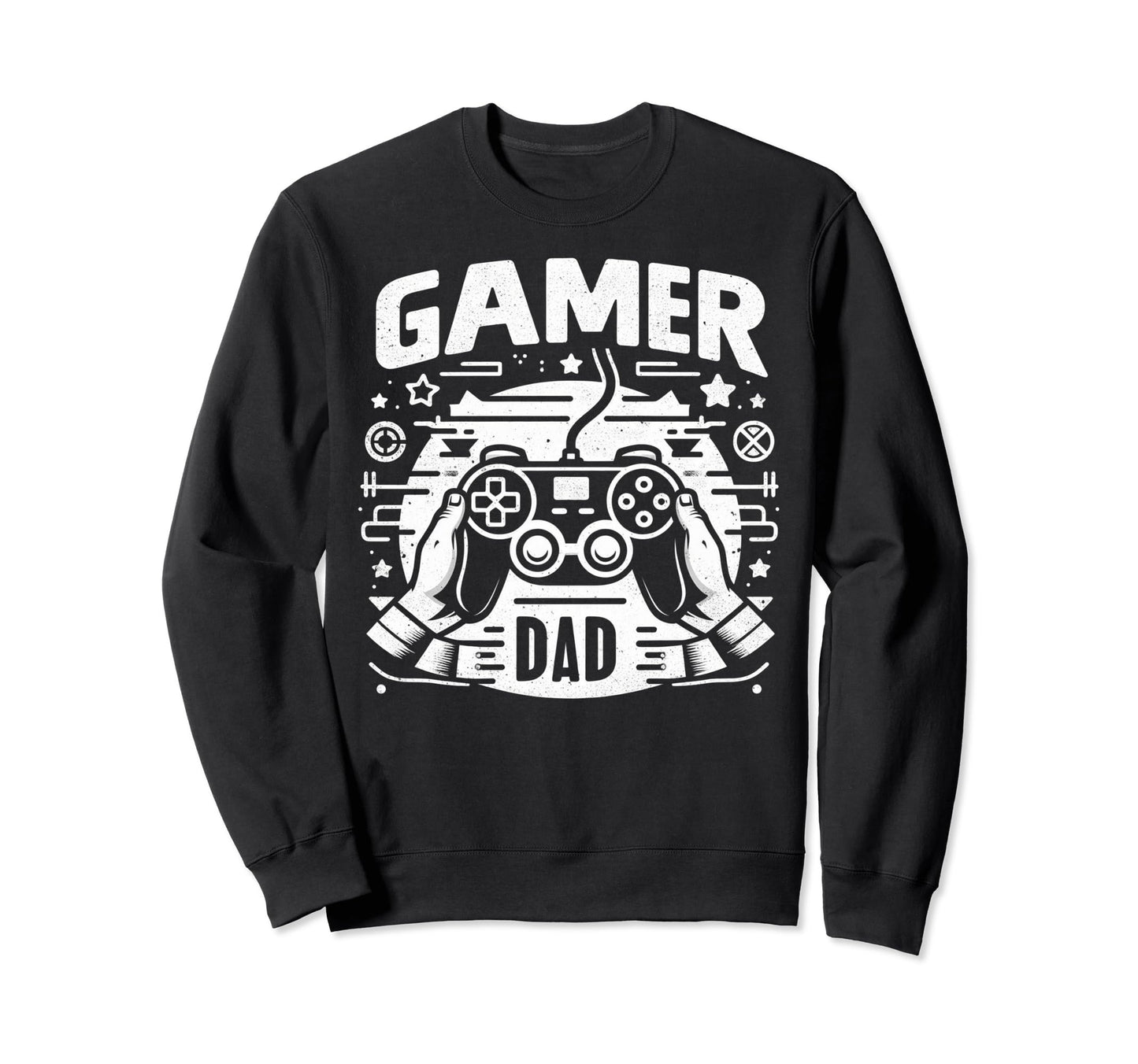 Gamer Dad Game Controller Gaming Sweatshirt - Aesthetic Graphic for Adults - T-Shirt, Sweatshirt, Hoodie