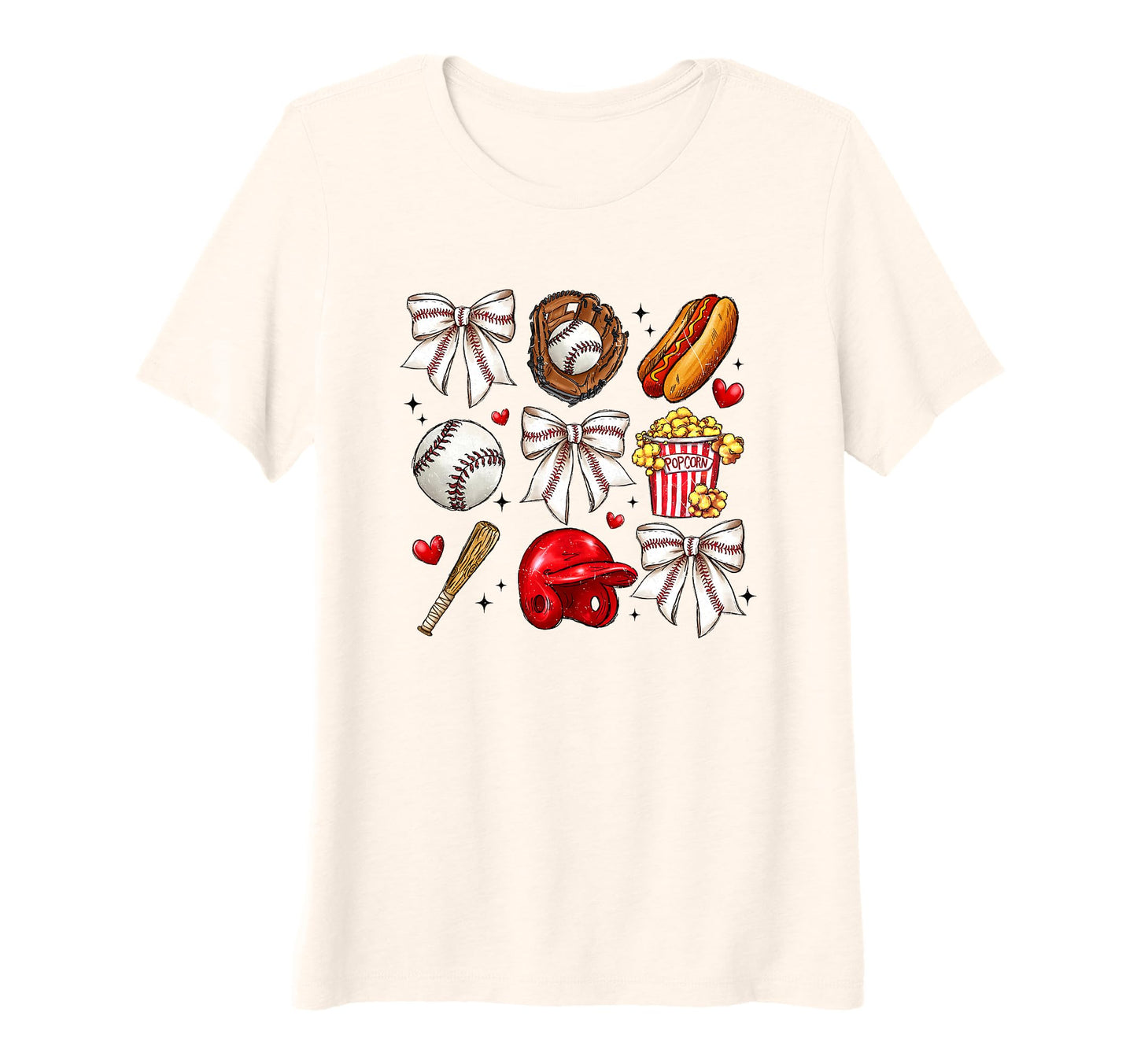 Womens Coquette Baseball Mom Sister Grandma T-Shirt - Graphic Print Unisex - T-Shirt, Sweatshirt, Hoodie