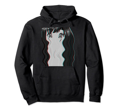 Vaporwave Aesthetic Anime Eyes Eboy Hoodie - Unique Graphic for Adults - T-Shirt, Sweatshirt, Hoodie