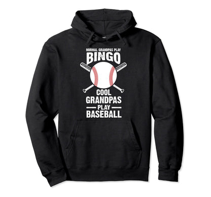 Grandpas Play Baseball Baseball Hoodie - Graphic Print Unisex - T-Shirt, Sweatshirt, Hoodie
