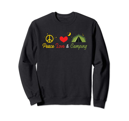 Peace Love Camping Sweatshirt - Aesthetic Graphic for Adults - T-Shirt, Sweatshirt, Hoodie