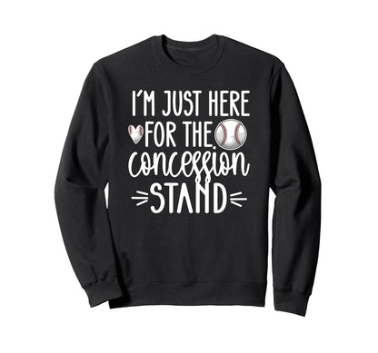 Here Concession Stand Baseball Sweatshirt - Fun Novelty Design Unisex - T-Shirt, Sweatshirt, Hoodie