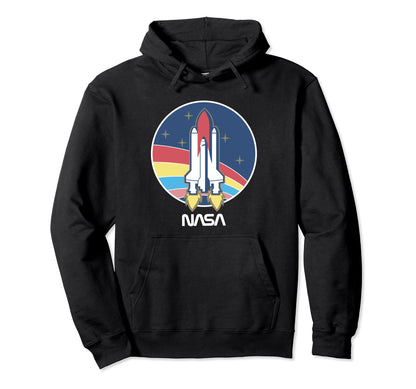 Nasa Space Shuttle Rainbow Faded Color Hoodie - Minimalist Print Men Women - T-Shirt, Sweatshirt, Hoodie
