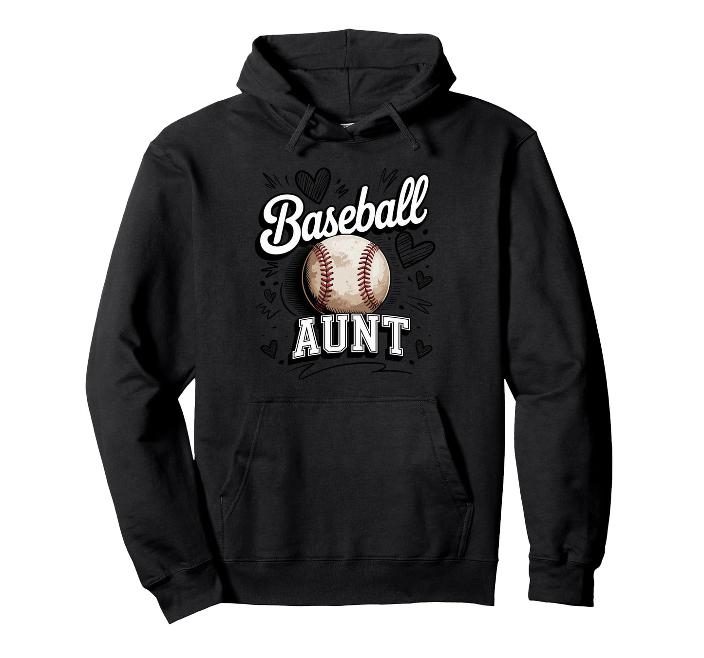 Baseball Aunt Heart Baseball Lover Fan Hoodie - Novelty Apparel Men Women - T-Shirt, Sweatshirt, Hoodie
