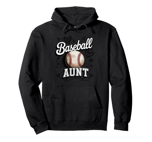 Baseball Aunt Heart Baseball Lover Fan Hoodie - Novelty Apparel Men Women - T-Shirt, Sweatshirt, Hoodie