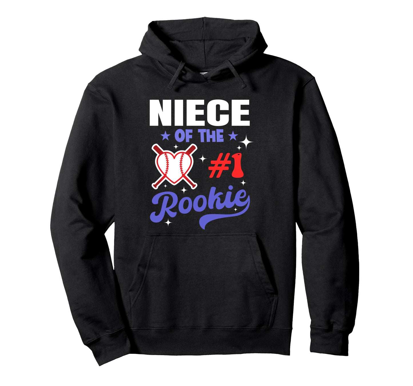 Niece Rookie 1St Baseball Birthday Hoodie - Custom Art Print Men Women - T-Shirt, Sweatshirt, Hoodie