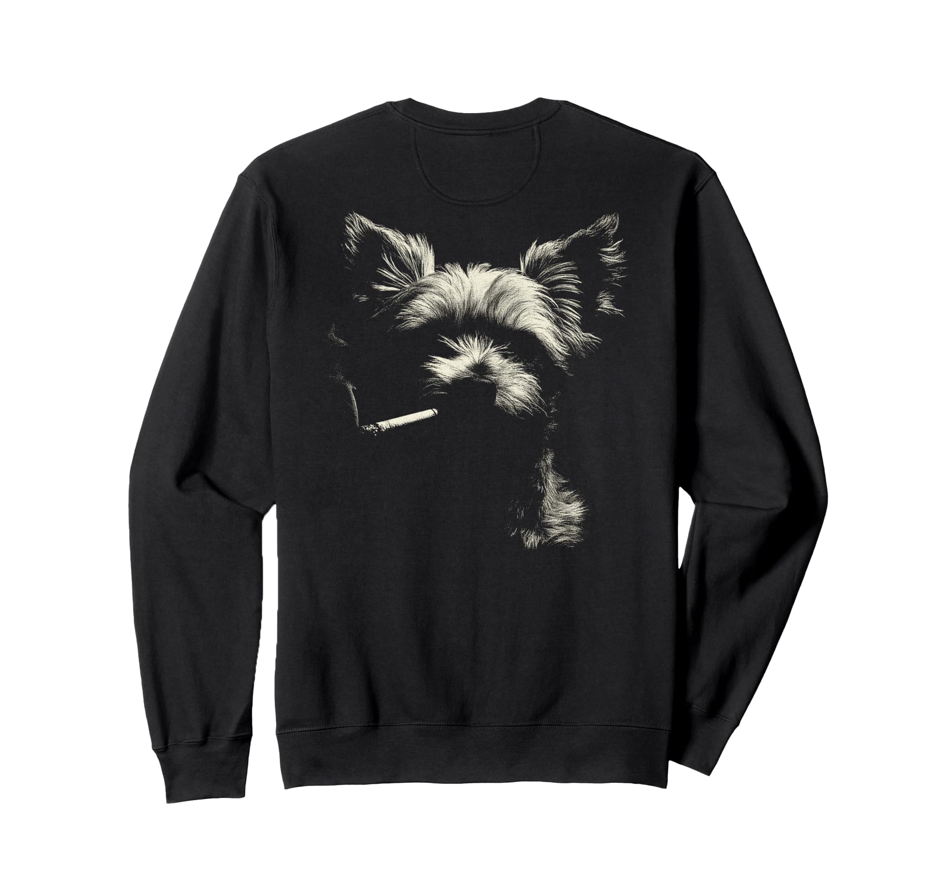 Yorkshire Terrier Smoking Sweatshirt - Minimalist Print Men Women - T-Shirt, Sweatshirt, Hoodie