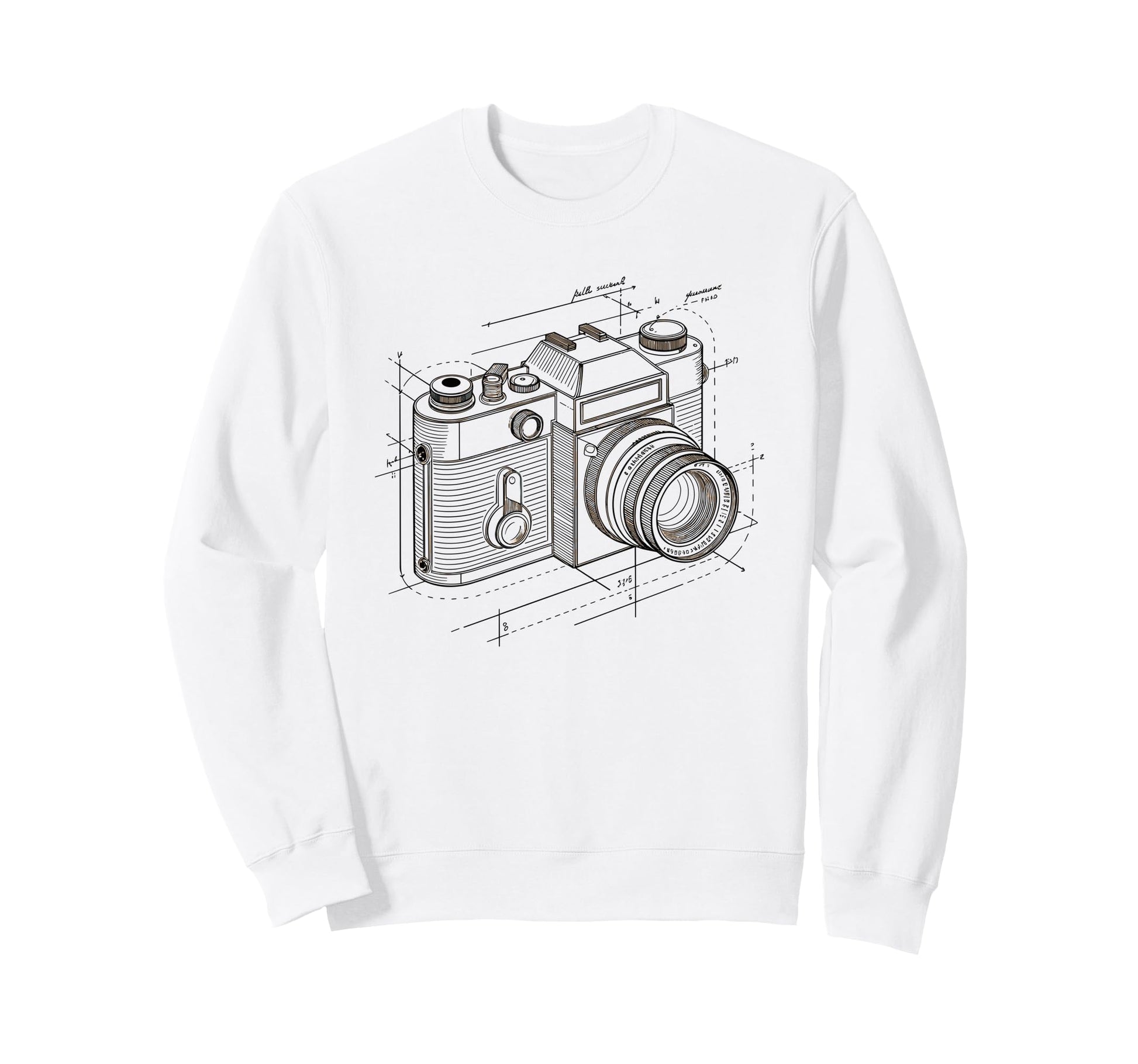 Exploded Camera Diagram Schematic Sweatshirt - Unique Graphic for Adults - T-Shirt, Sweatshirt, Hoodie