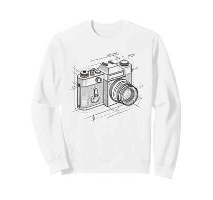Exploded Camera Diagram Schematic Sweatshirt - Unique Graphic for Adults - T-Shirt, Sweatshirt, Hoodie