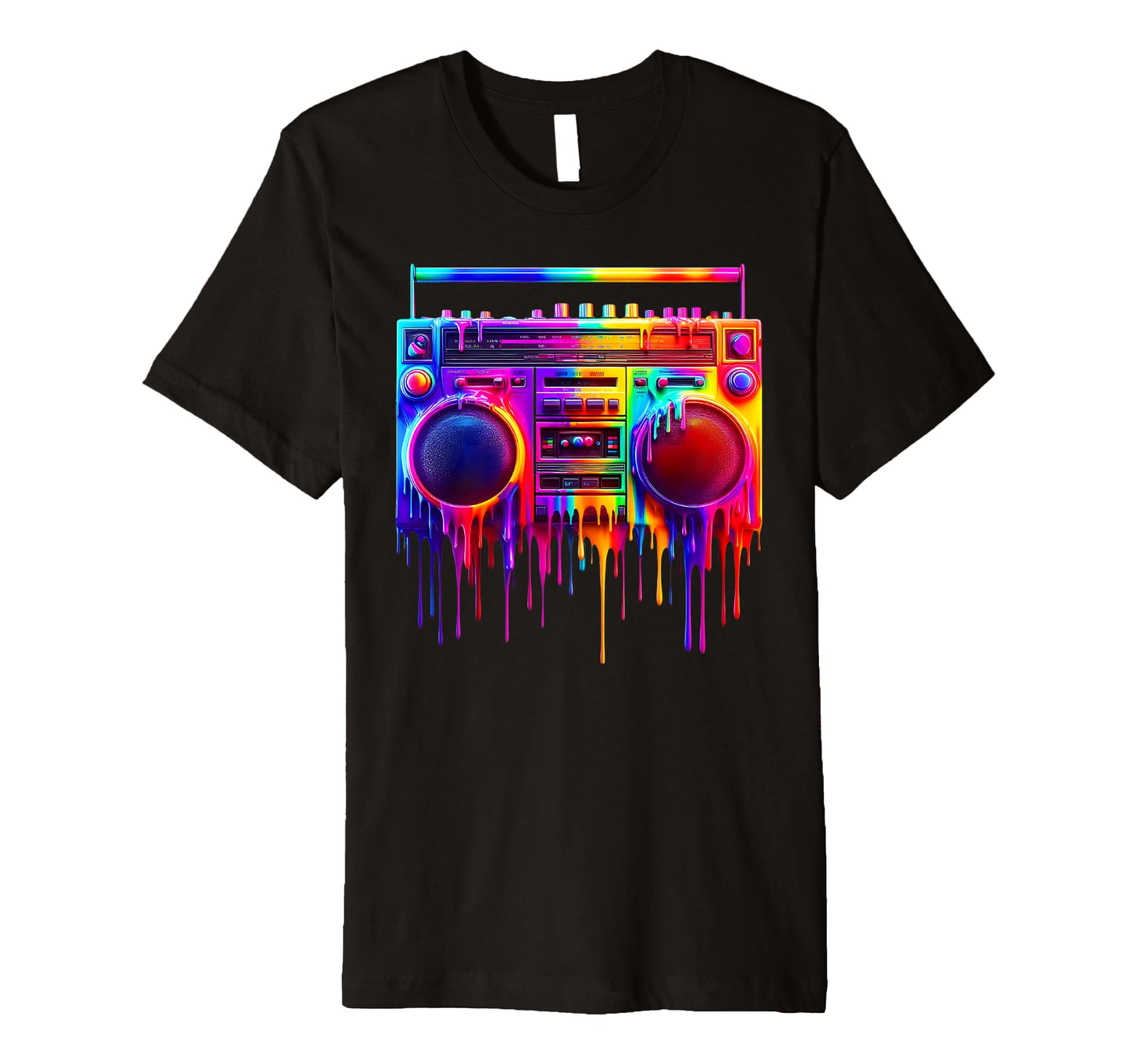 Dripping Paint Boombox Old School 80S T-Shirt - Minimalist Print Unisex - T-Shirt, Sweatshirt, Hoodie