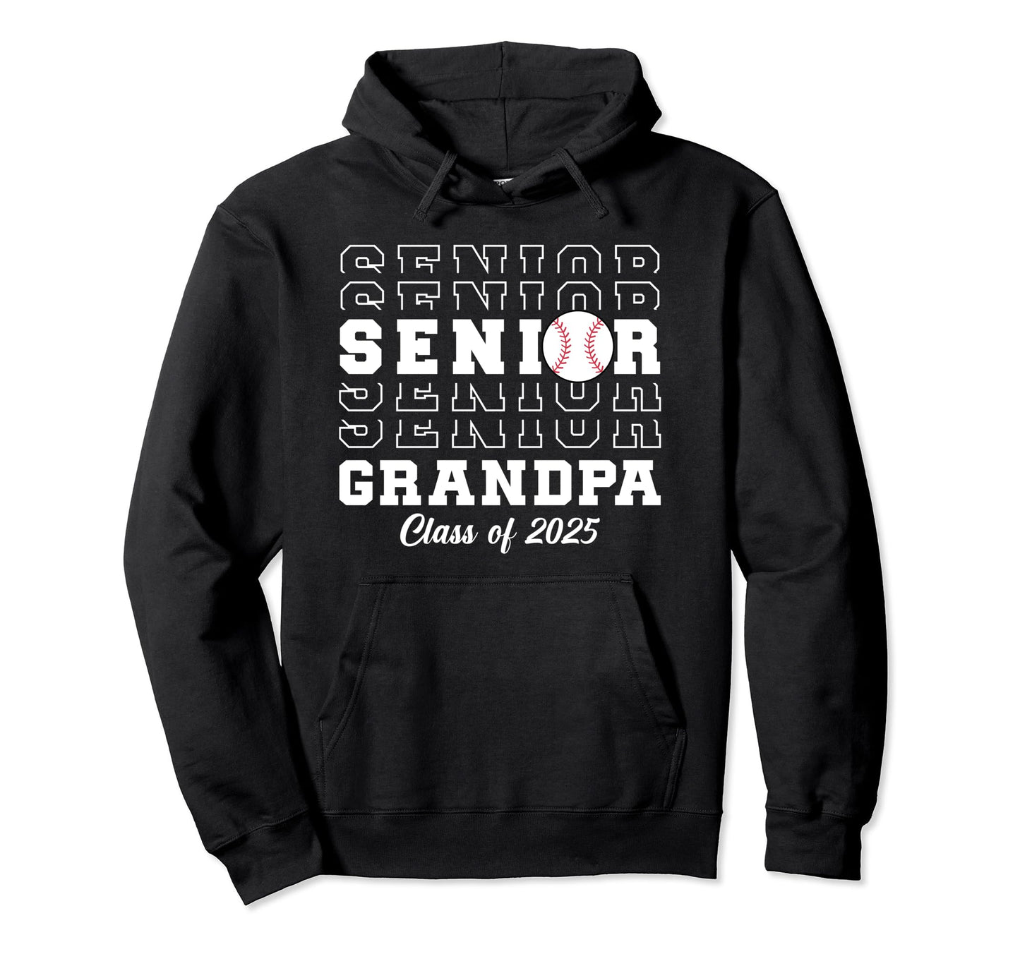 Class 2025 Baseball Grandpa Senior Hoodie - Trendy Graphic for Adults - T-Shirt, Sweatshirt, Hoodie