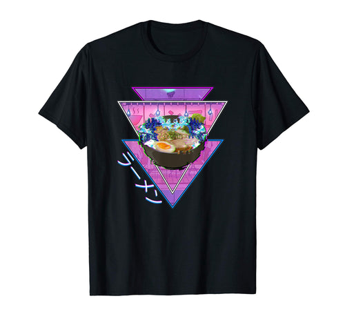 Aesthetic Vaporwave Ramen Anime Wave T-Shirt - Trendy Graphic Men Women - T-Shirt, Sweatshirt, Hoodie