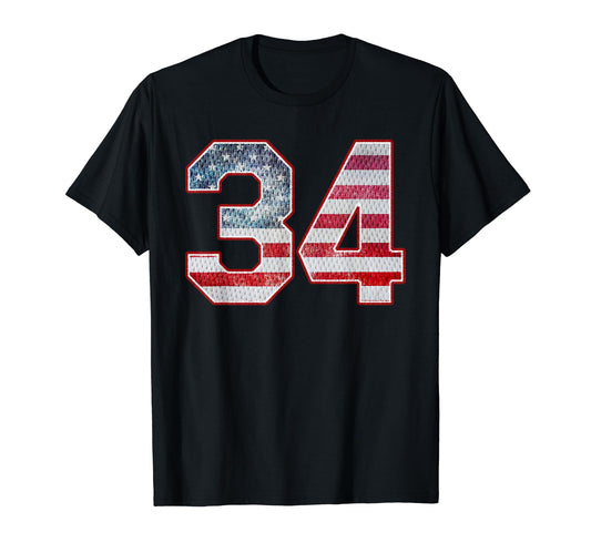 Jersey Player Number 34 Personalized T-Shirt - Custom Art Print Unisex - T-Shirt, Sweatshirt, Hoodie