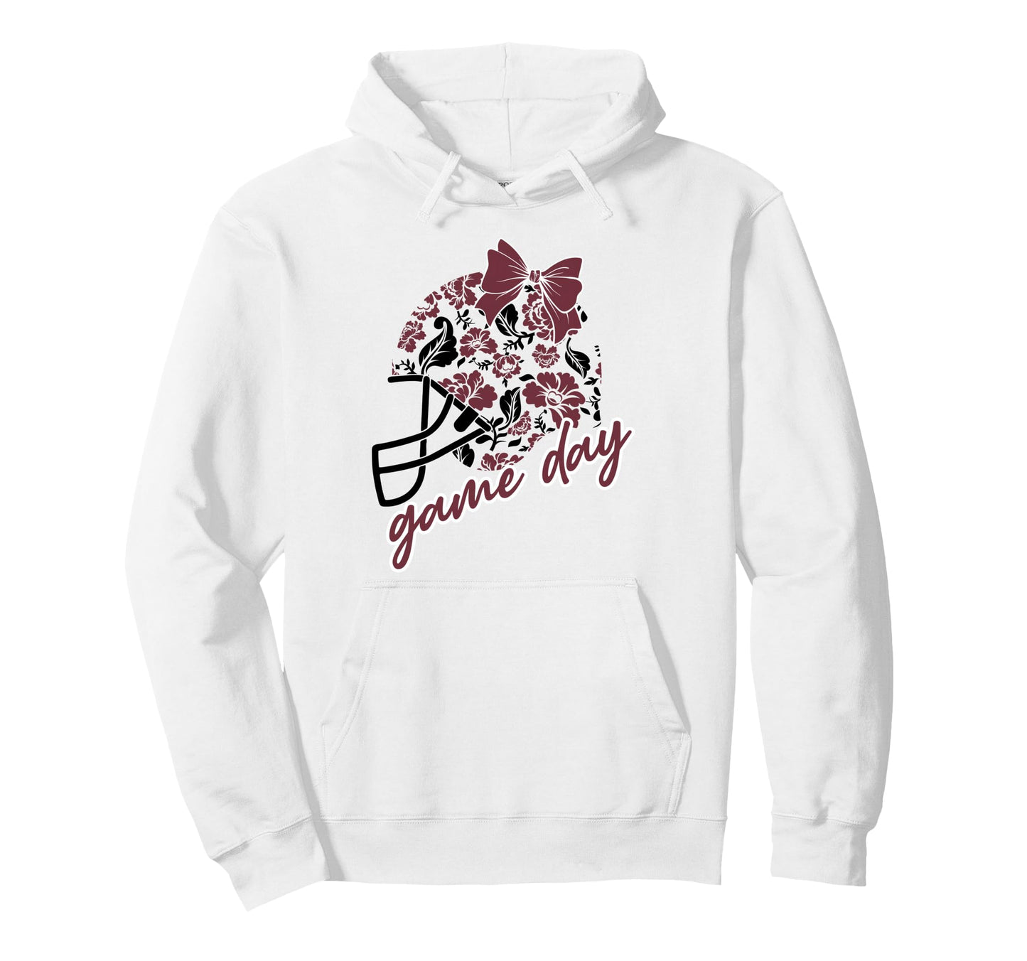 Game Day Football Team Mom Floral Hoodie - Custom Art Print Men Women - T-Shirt, Sweatshirt, Hoodie