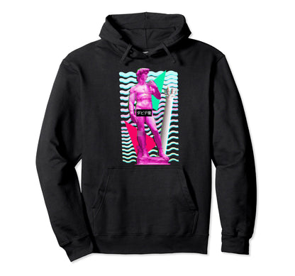 Statue David 80S Aesthetic Vaporwave Hoodie - Minimalist Print Unisex - T-Shirt, Sweatshirt, Hoodie