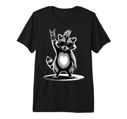 Funny Raccoon Loving Rock And Roll T-Shirt - Trendy Graphic for Adults - T-Shirt, Sweatshirt, Hoodie