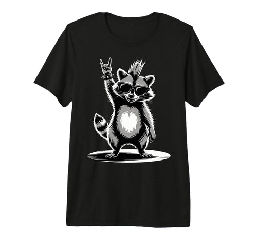Funny Raccoon Loving Rock And Roll T-Shirt - Trendy Graphic for Adults - T-Shirt, Sweatshirt, Hoodie