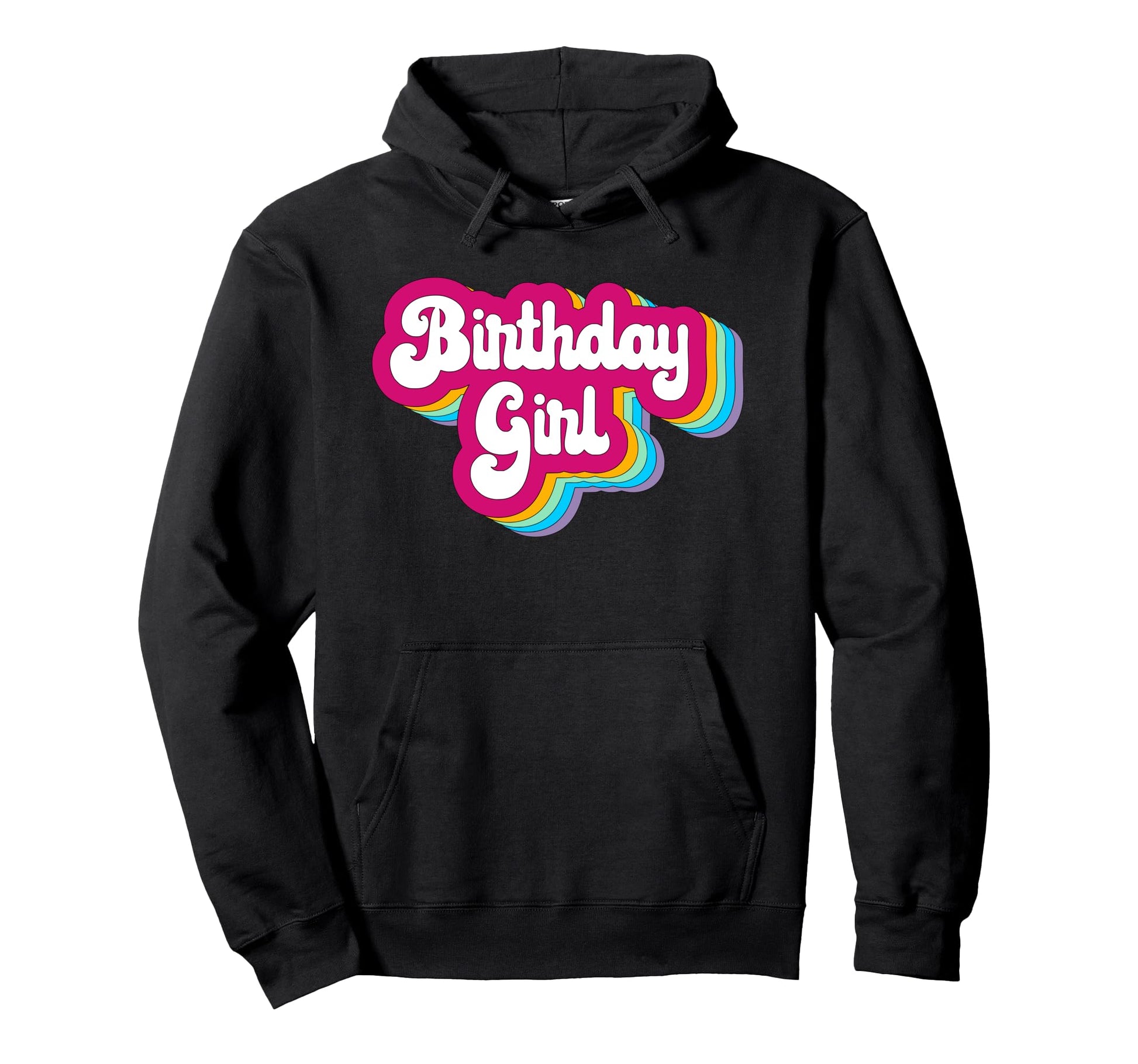 Bubble Letters Rainbow Birthday Hoodie - Unique Graphic for Adults - T-Shirt, Sweatshirt, Hoodie