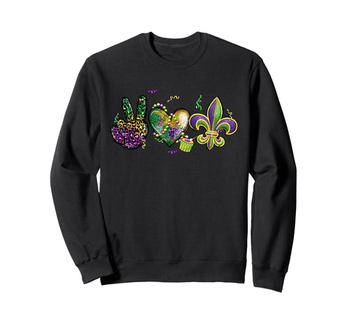 Mardi Gras Hearts Outfit Peace Sweatshirt - Streetwear Style Men Women - T-Shirt, Sweatshirt, Hoodie