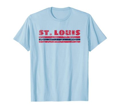 St Louis Missouri Weathered Stripe T-Shirt - Casual Everyday Wear Unisex - T-Shirt, Sweatshirt, Hoodie