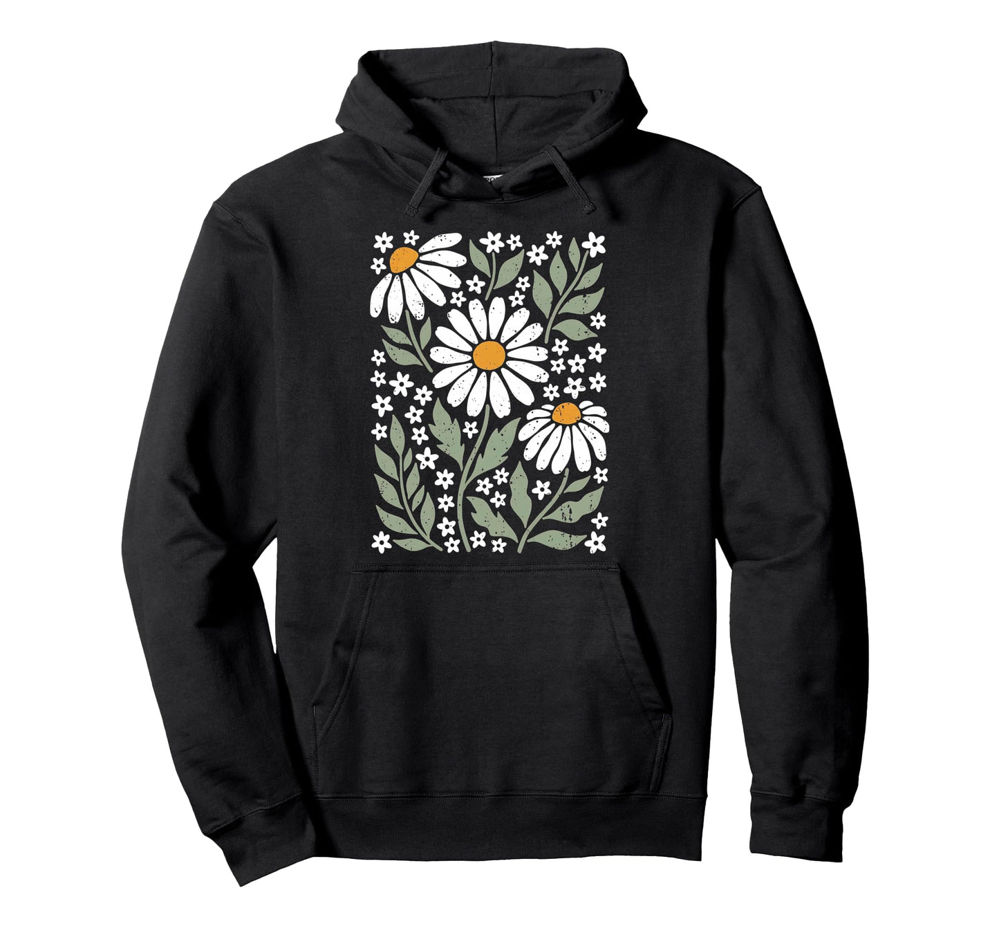 Boho Daisy Flower Colors Botanical Hoodie - Aesthetic Graphic for Adults - T-Shirt, Sweatshirt, Hoodie
