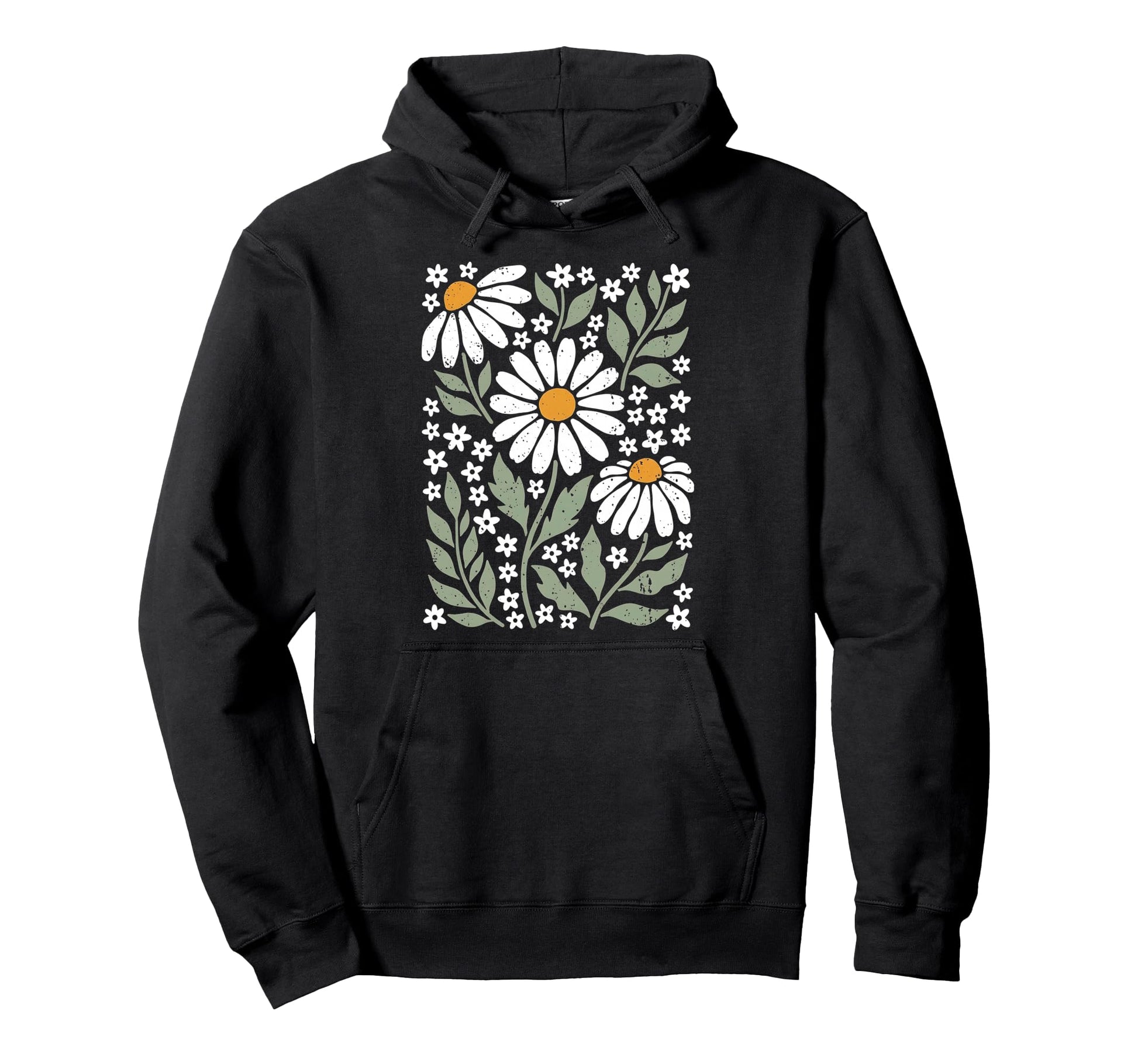 Boho Daisy Flower Colors Botanical Hoodie - Aesthetic Graphic for Adults - T-Shirt, Sweatshirt, Hoodie