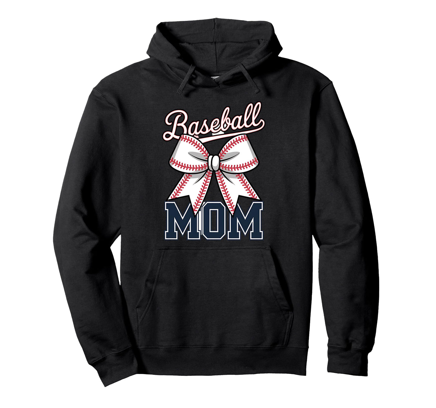 Baseball Mom Coquette Bow Hoodie - Trendy Graphic for Adults - T-Shirt, Sweatshirt, Hoodie