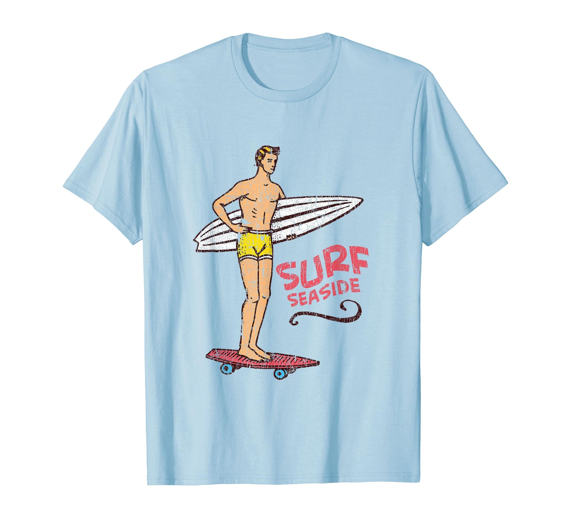 Seaside Surf Surfboard 60S 70S 80S T-Shirt - Novelty Apparel for Adults - T-Shirt, Sweatshirt, Hoodie
