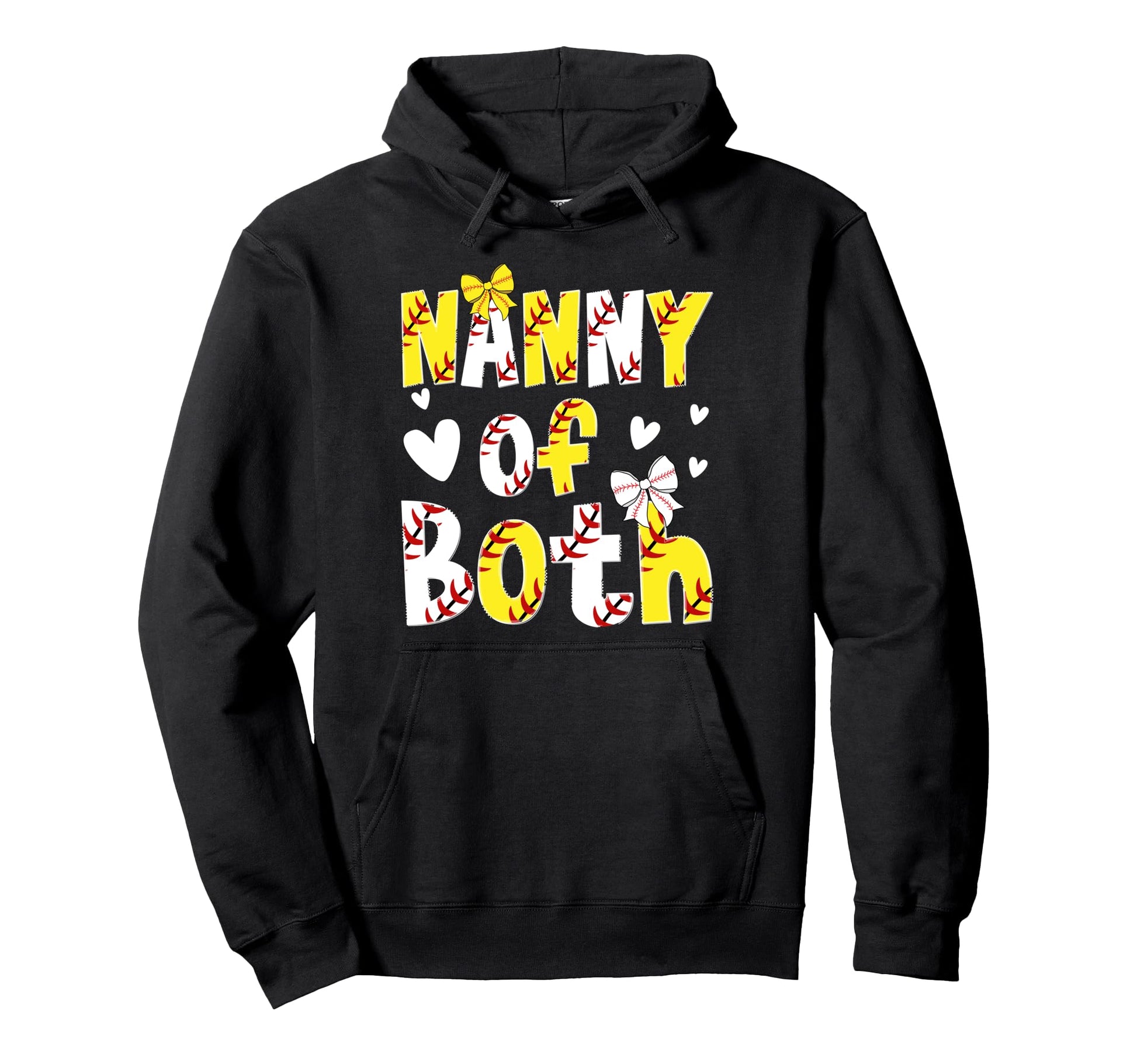 Nanny Both Proud Softball Baseball Hoodie - Aesthetic Graphic for Adults - T-Shirt, Sweatshirt, Hoodie